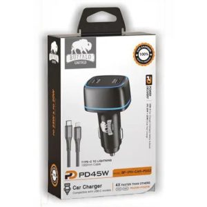 Buffalo מטען רכב 45W עם כבל Lightning PD